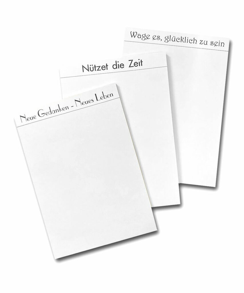 Spruch-Notizblock DIN A5 3er Set Schreibwaren Geschenkidee